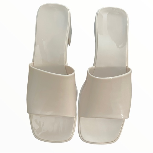 Beige Jelly Block Heels - Picture 4 of 12